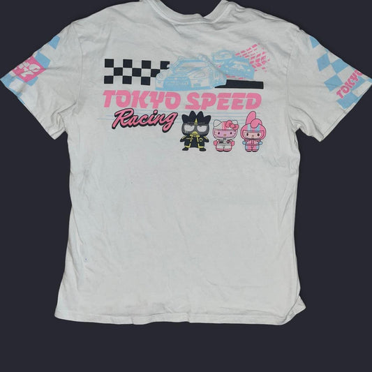 AOP Hello Kitty & Friends Tokyo Speed Racing Tee | Y2K Anime Graphic T-Shirt
