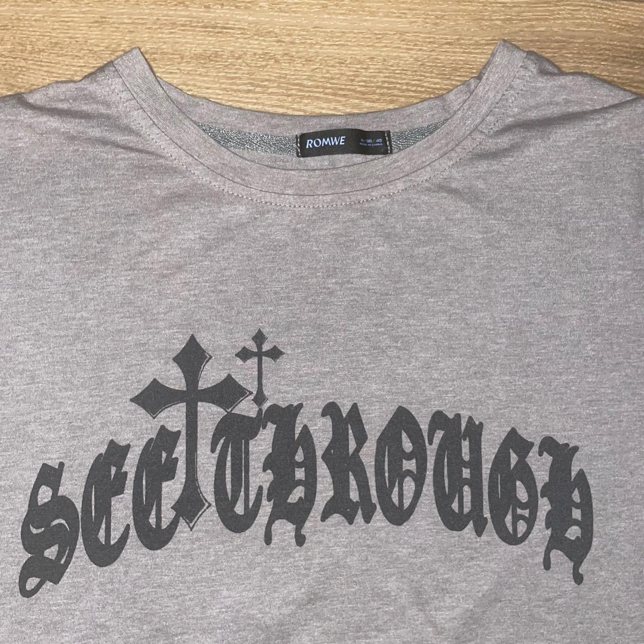 Y2K Gothic “See Through” Graphic Tee | Grunge Cross Print