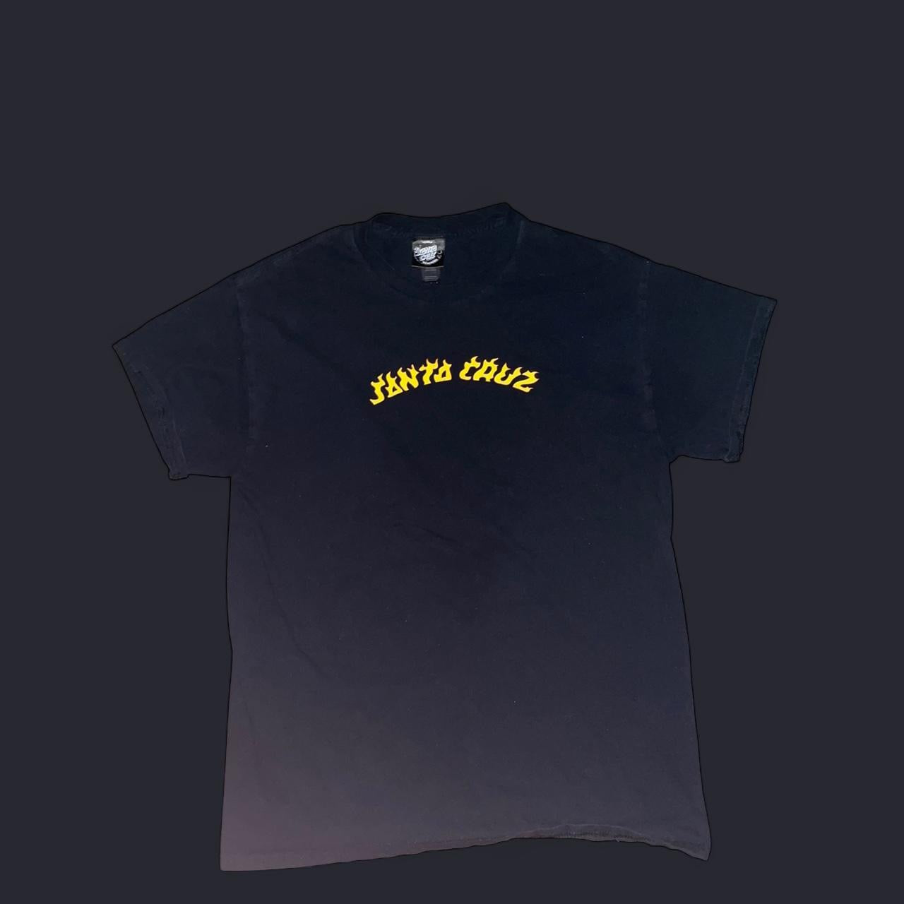 Y2K Santa Cruz Flame Logo Tee | Vintage Skate Graphic | Black T-Shirt