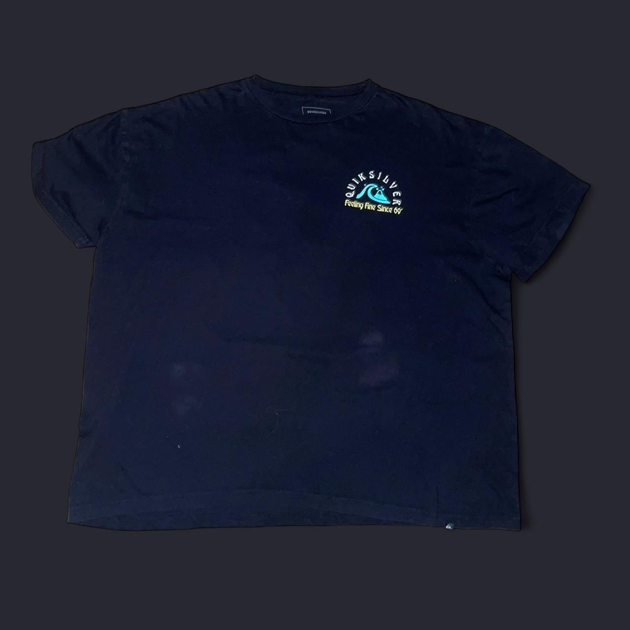 Vintage Quiksilver Surf Tee – “Feeling Fine Since 69” – Black – XL – Y2K Skate Surf Style