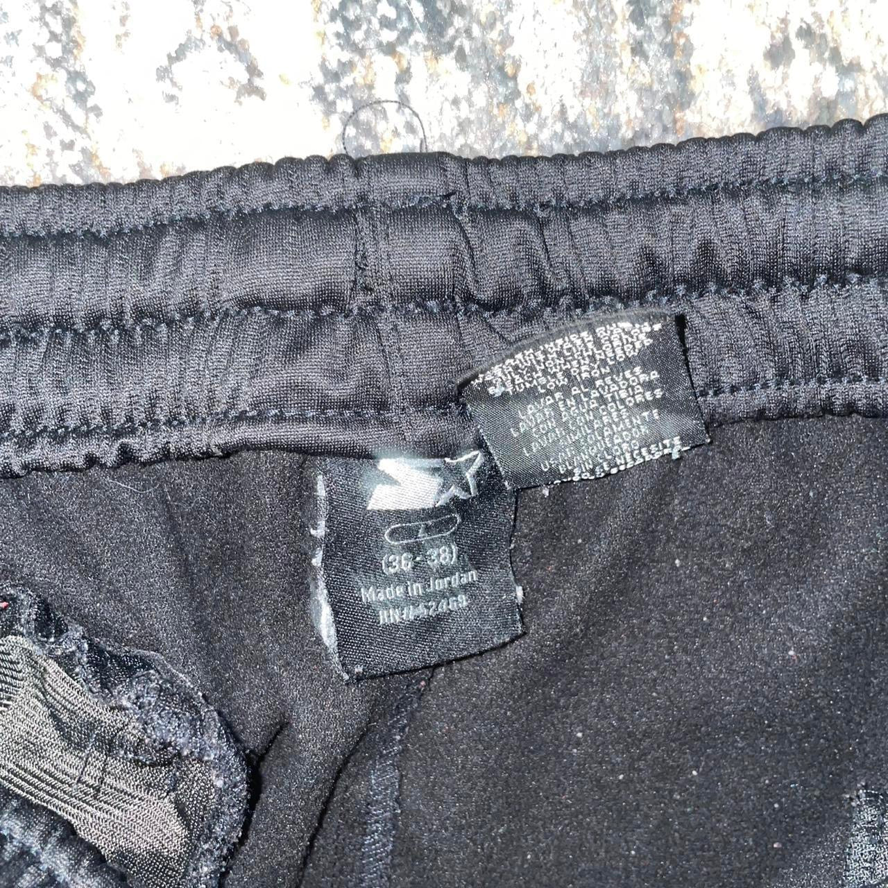 Starter Black Track Pants with Red Stripes - Y2K Vintage (Size L, 36x38)