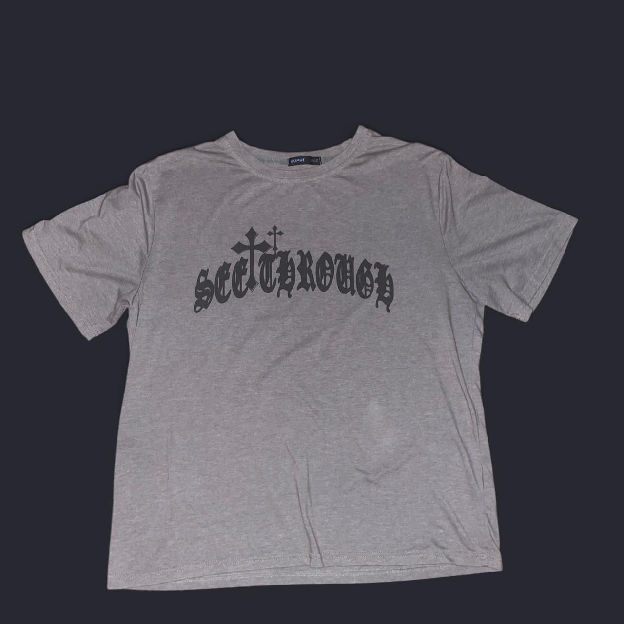 Y2K Gothic “See Through” Graphic Tee | Grunge Cross Print