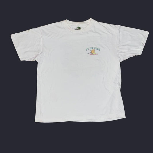 Vintage Newport Blue “It’s Five O’Clock Beer Time” Graphic Tee – White (L)