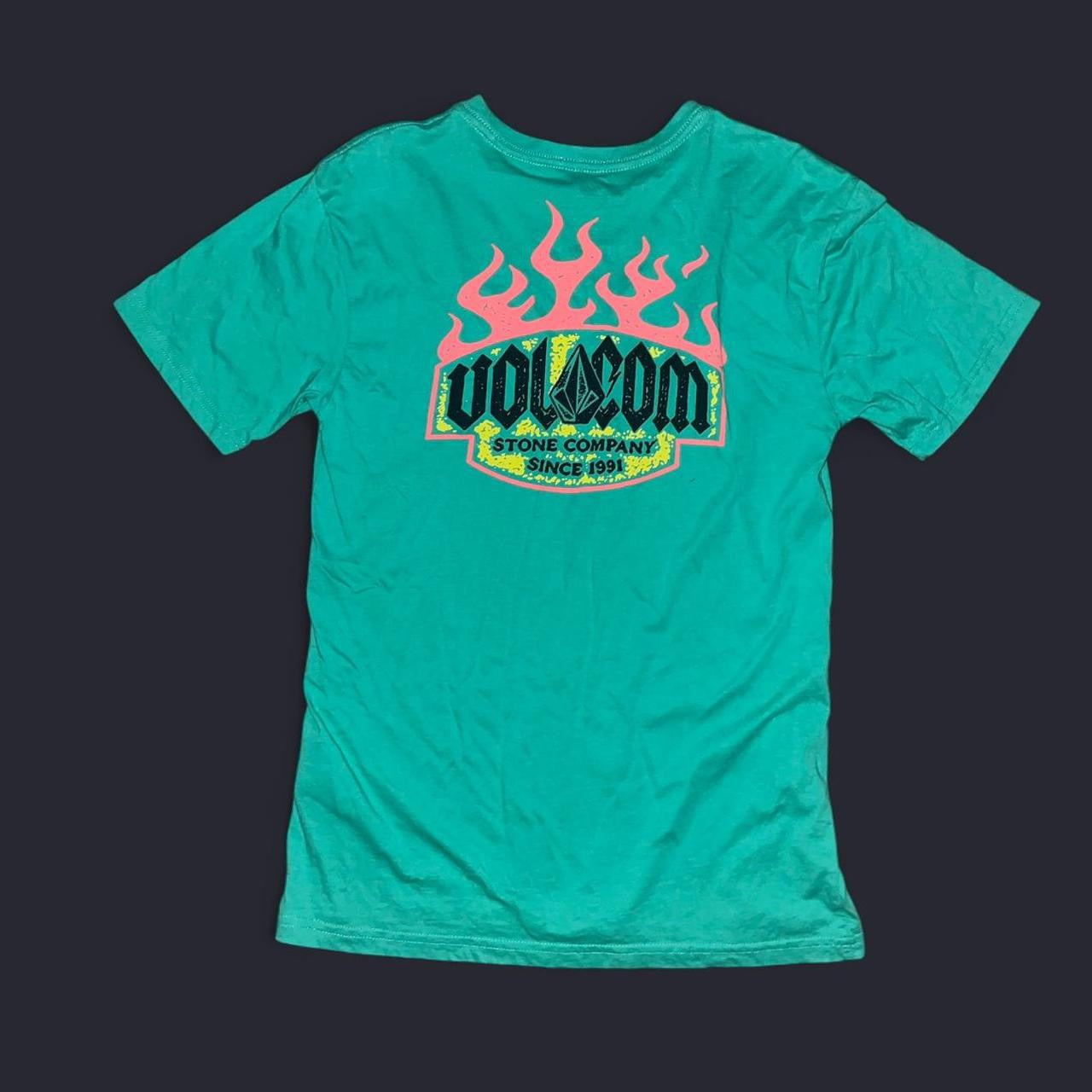 Volcom Stone Company Flame Graphic Tee – Green (L)