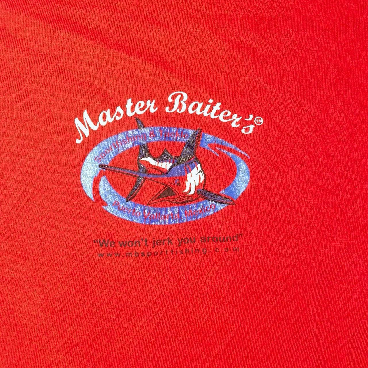Vintage Master Baiter’s Puerto Vallarta Tee | 90s Fishing Graphic | Red