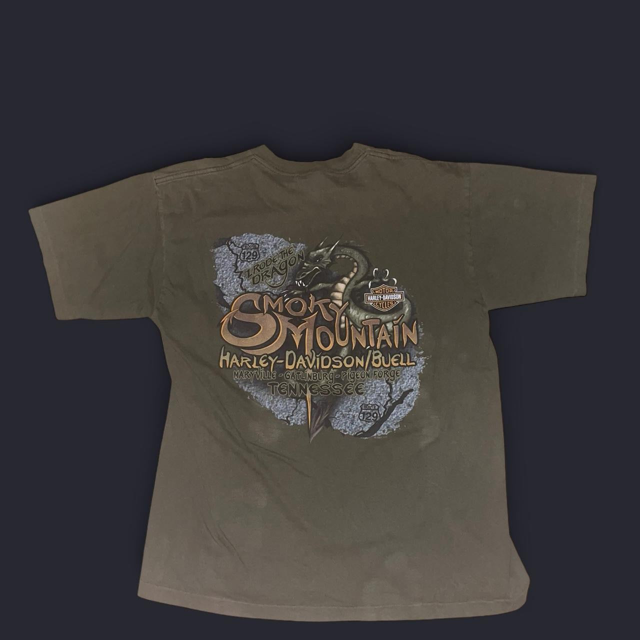Vintage Y2K Harley-Davidson “Smoky Mountain – I Rode the Dragon” T-Shirt | Tennessee
