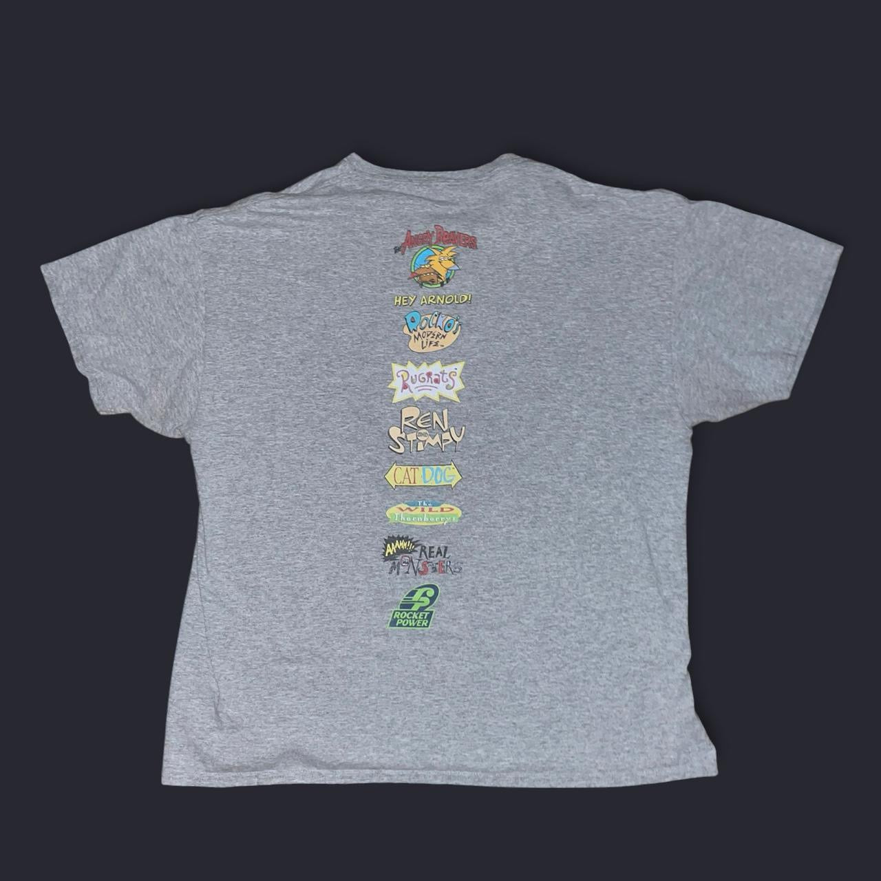 Vintage Nickelodeon Cartoon Tee | 90s/2000s Retro Characters | Gray