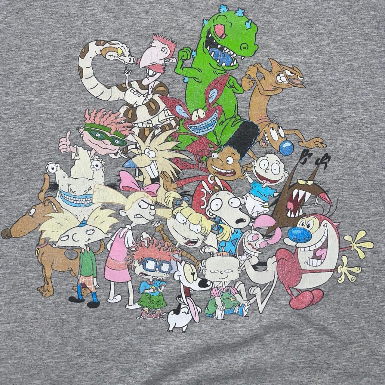 Vintage Nickelodeon Cartoon Tee | 90s/2000s Retro Characters | Gray