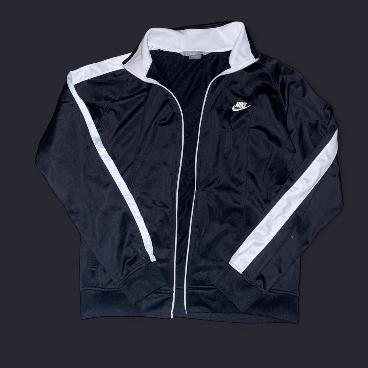 Y2K Nike Track Jacket | Black & White Retro Windbreaker | XL