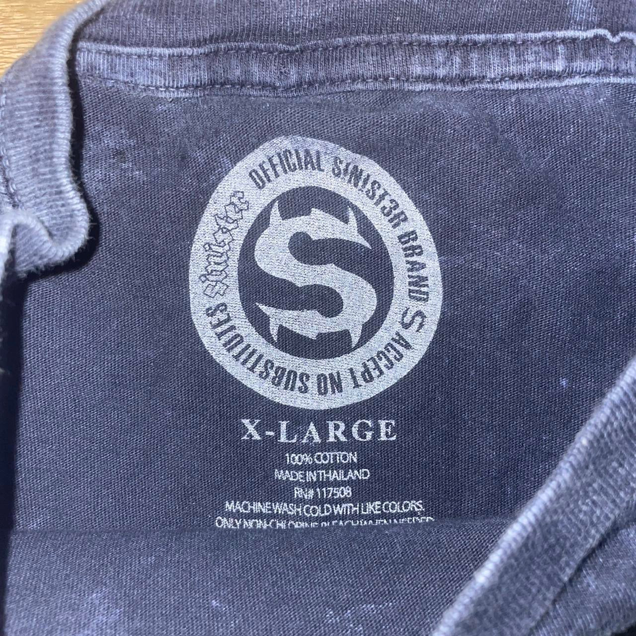 Y2K Sinister Brand “Honor & Glory” Gothic Biker Graphic Tee | Skull & Wings Design